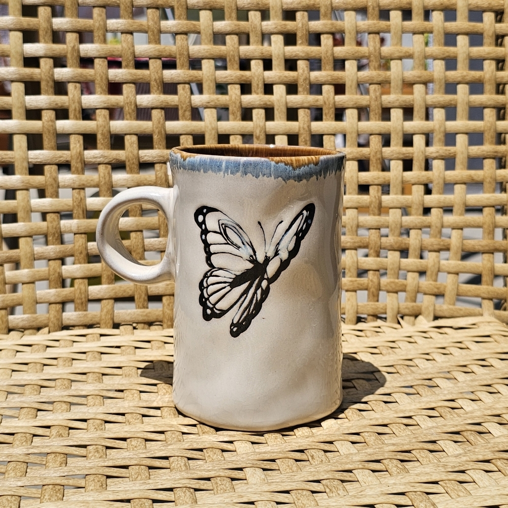 Tall Butterfly Monarch Dimpled Mug